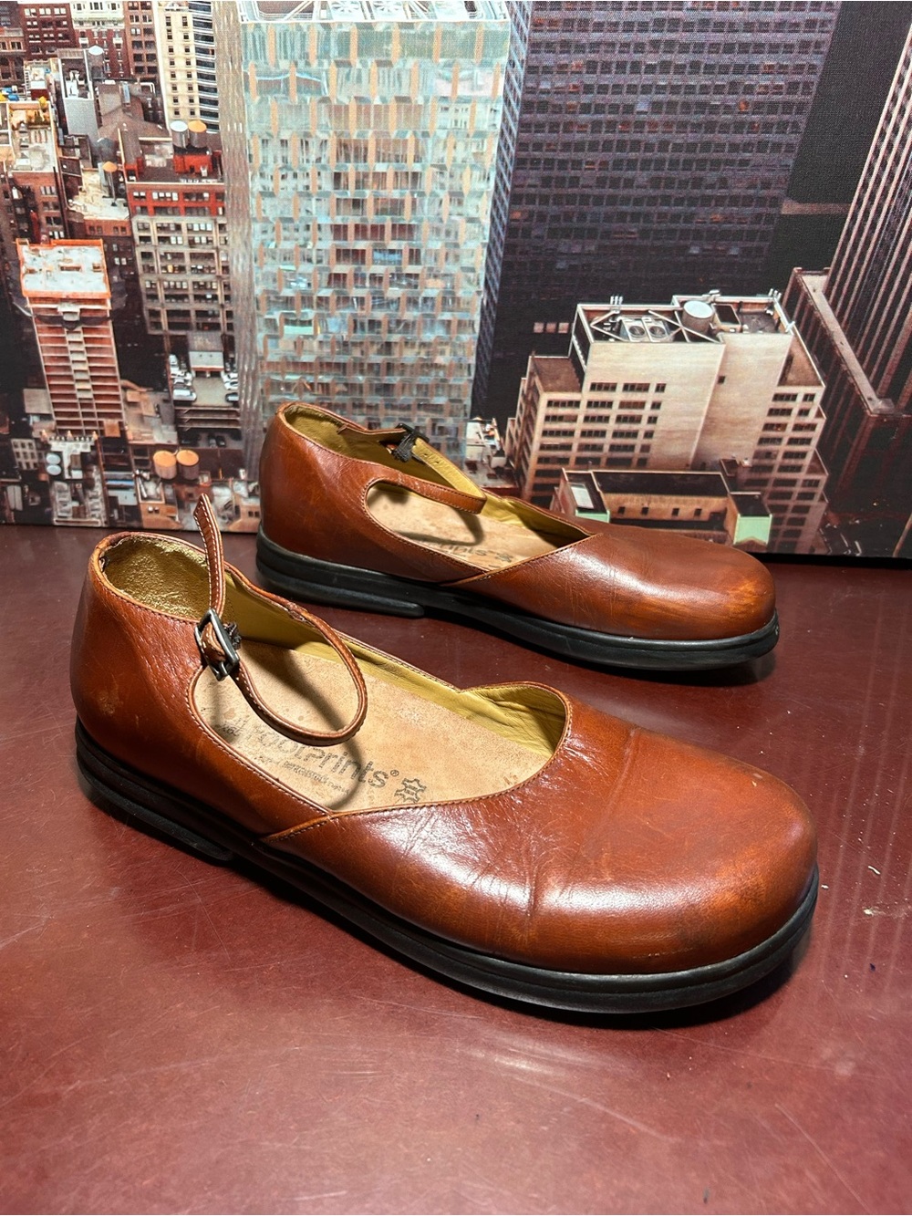 Footprint Women’s Brown Leather Mary Jane Clogs - Comfort sz 41 - Picture 4 of 8